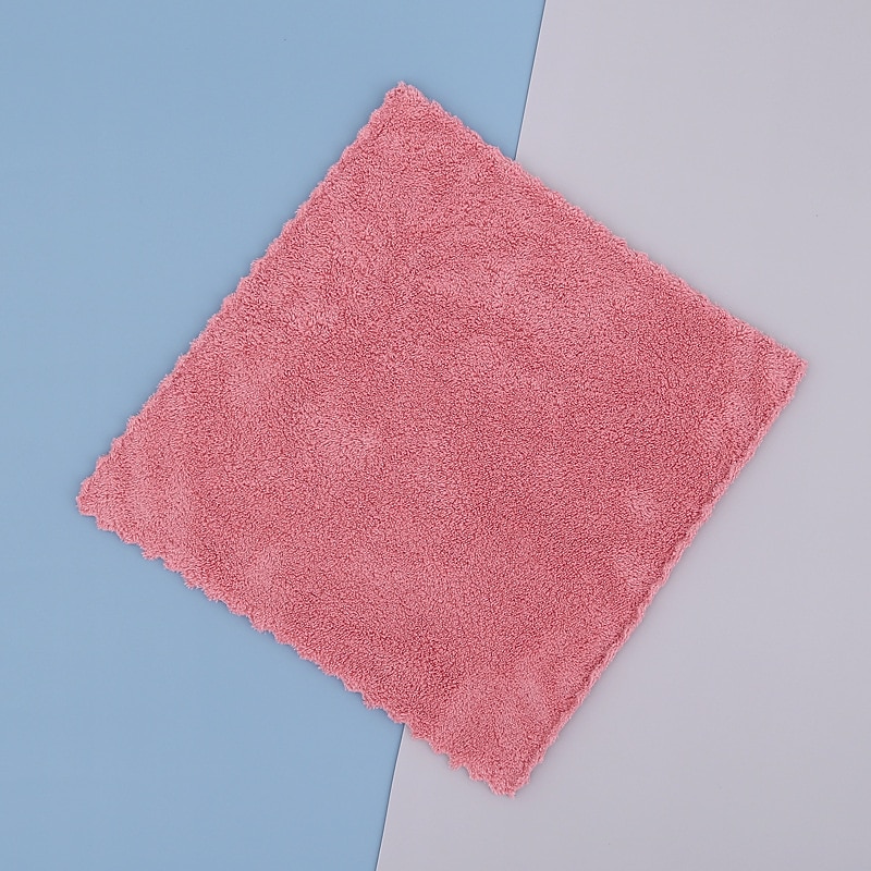 Coral Velvet Square Towel Kitchen Dishcloth Soft Absorbent Small Handkerchief Plain Color Saliva Towel Baby And Children Hand Towel 2025 - $0.99 –P13
