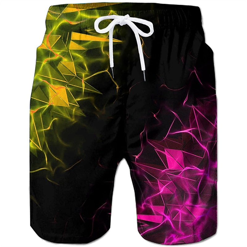 Homens Gráfico Geométrica Calção Justo de Natação Shorts de Natação Bermuda de Surf Cintura Média Havaiana Designer Boho Casual Diário Feriado Com Cordão com forro de malha Cintura elástica Designer de 2025 por $19.99 –P4
