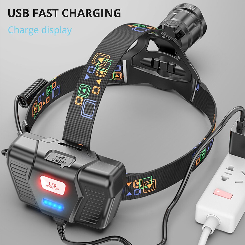 LED Headlamp Rechargeable Outdoor Super Bright With XHP90 Lamp Beads Waterproof Headlight Power Display Suitable For Exploration Hunting Fishing 2025 - $22.99 –P8