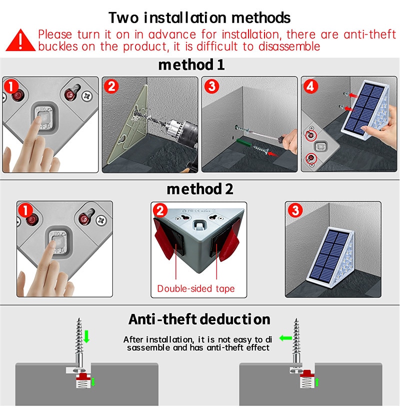 2pcs LED Groud Lights Solar Step Lights Outdoor Stair Lights LED Lens Design Super Bright IP67 Waterproof Anti-theft Stair Light Decor Lighting For Garden Deck Garden Lamp 2026 - $7.99 –P2