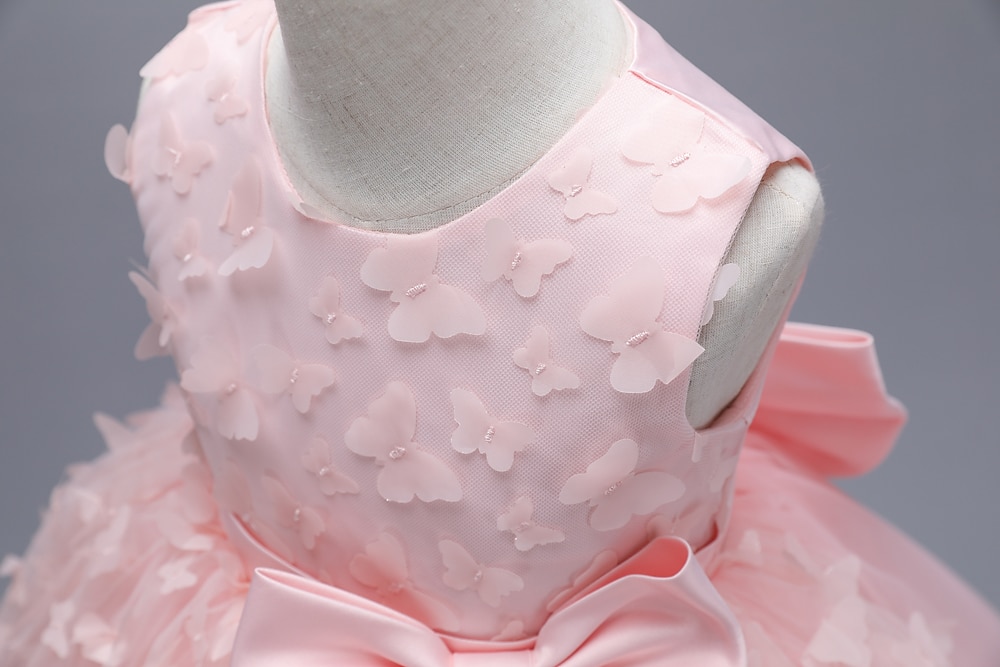 Kinderen Voor meisjes Bloemenmeisjesjurk Feestjurk Vlinder Mouwloos Bruiloft Feest Doopjurk Prinses Polyester Roze prinsessenjurk Bloemenmeisjesjurk Zomer 3-10 jaar Wit Champagne Blozend Roze 2026 - $49.99 –P10