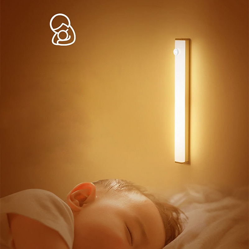 lumină de noapte led pir senzor de mișcare usb reîncărcabil 10/20/30/50cm dulap dulap bucătărie coridor lumini scară lampă de noapte fără fir 2025 - $5.49 –P9