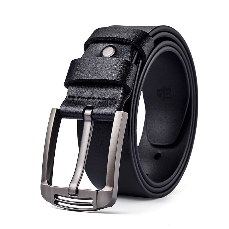 Herren Ledergürtel Klassischer Jeansgürtel Schwarz Kaffee Dermis Retro Traditionell Glatt Freizeitskleidung Ausgehen Wochenende 2025 - $21.99 –P3