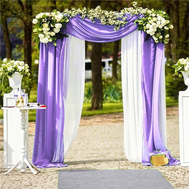 salvie grønn bryllup bue gardiner chiffon stoff draperi ren bakgrunn gardiner for fest seremoni bue scene dekorasjoner 2025 - AU $41.89 –P15