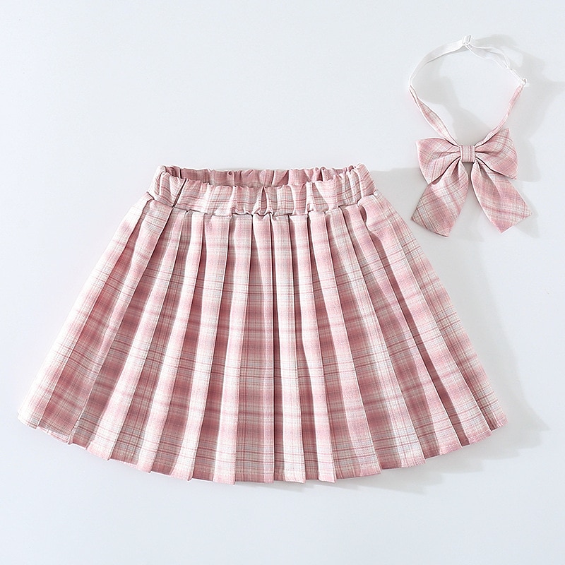 kinder meisjesrok rood geruit effen geplooid lente zomer basisschool 3-12 jaar 2025 - $14.99 –P16