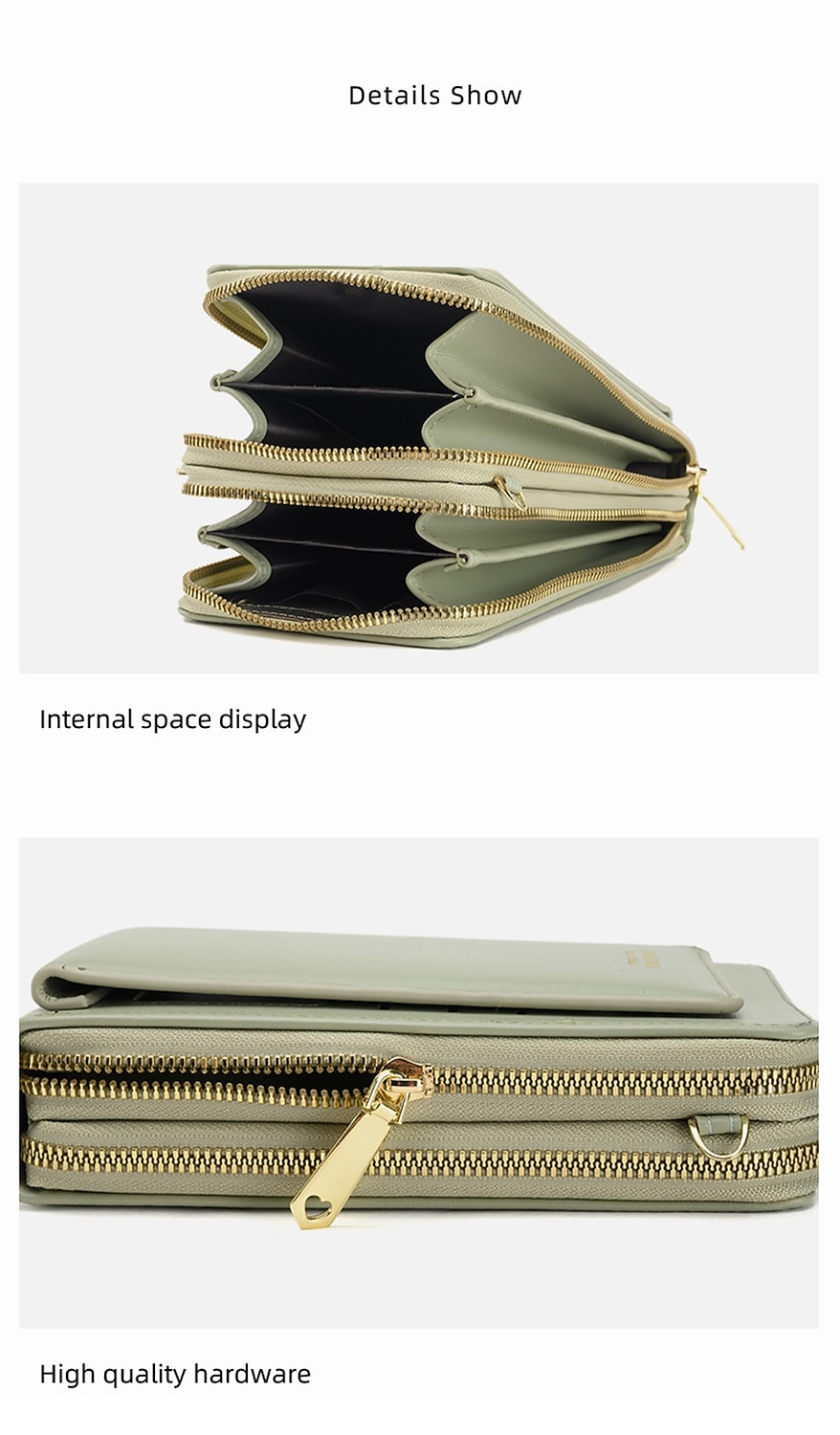 сумка на молнии с сенсорным экраном, весна 2023, новая женская сумка для мобильного телефона, корейская модная сумка через плечо 2026 - $20.99 –P7