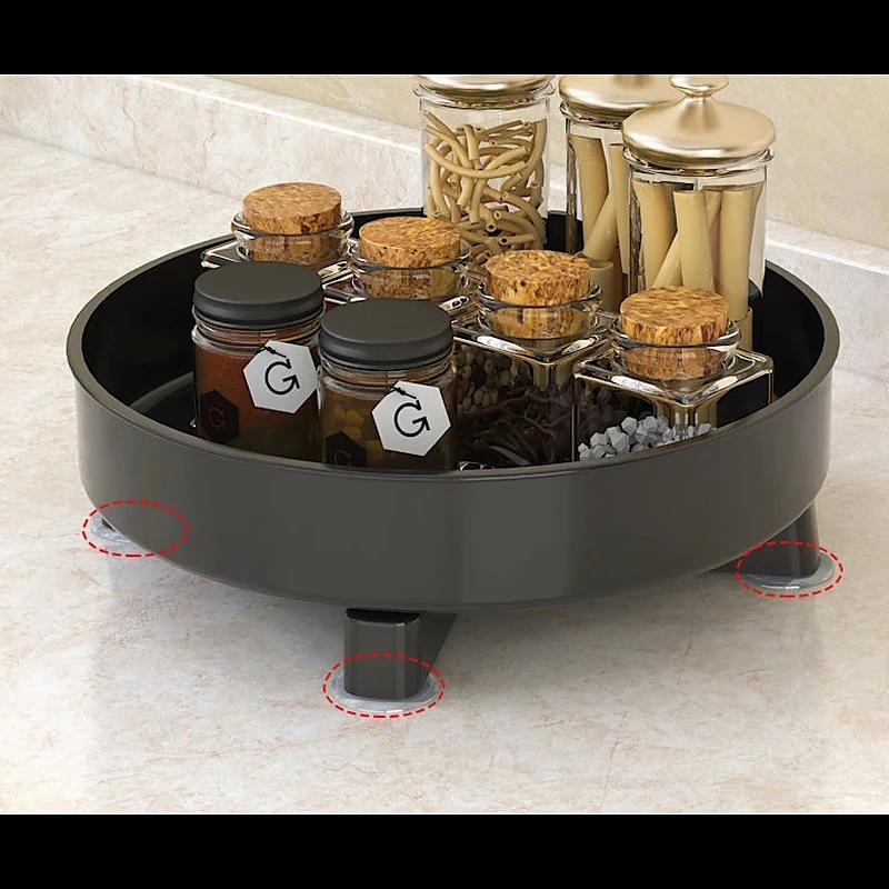 Multifunctional Kitchen 360 Rotating Storage Rack Spice Box Shelf Height Adjustable Bathroom Cosmetics Organizer 2025 - $21.99 –P9