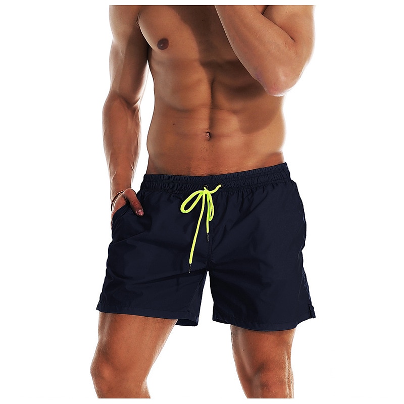 Men's Board Shorts Swim Shorts Swim Trunks Summer Shorts Beach Shorts Drawstring Elastic Waist Plain Quick Dry Short Daily Holiday Hawaiian Boho Black Yellow Micro-elastic 2025 - $18.99 –P17