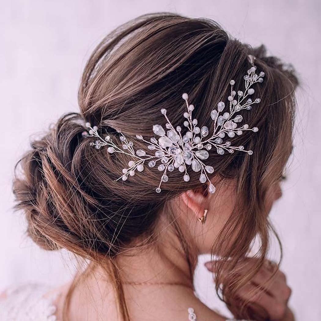 Crystal Bride Wedding Hair Comb Silver Rhinestone Bridal Hair Clip