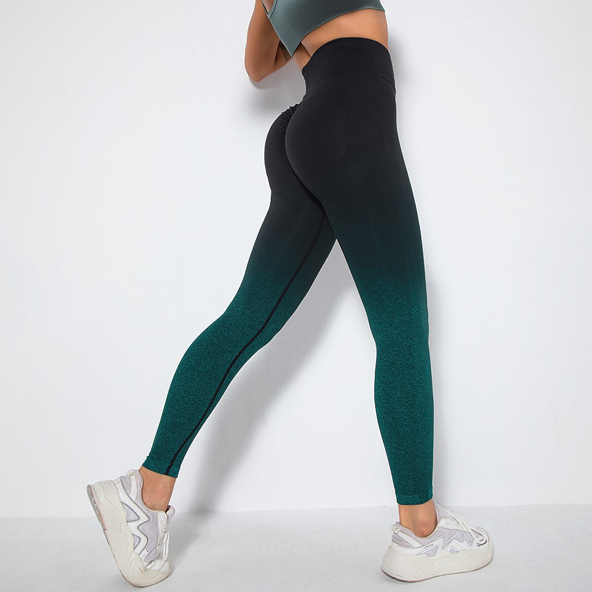  Seamless Workout Leggings For Women High Waisted Tummy  Control Yoga Pants Gym Slimming Tights Emerald S