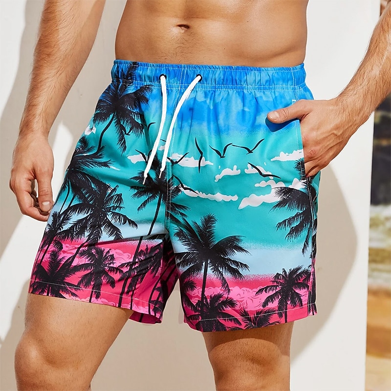Bărbați Grafic Copac de cocos Pantaloni Scurți de Înot Pantaloni Scurti Chiloți Înot Talie medie Șic Stradă Hawaiană Boho Casual Zilnic Concediu Cordon cu căptușeală din plasă Talie elastică Designer 2025 - $17.99 –P7