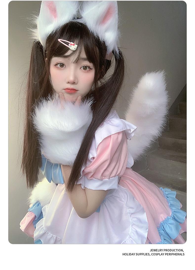 Fox Tail Clip Cat Ears Wolf Paws Gloves Cosplay Costume Carnival Fancy Party Costume Accessories 2025 - $57.99 –P3