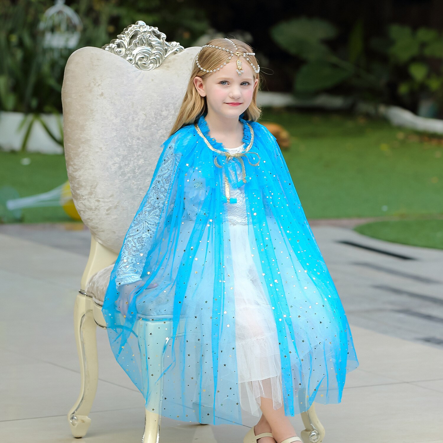Cape Enfants Fille Paillette Mode Paillettes Utilisation Polyester Manteau Vêtements d'extérieur 3-8 ans Printemps Blanche de 2025 ? $10.49 –P5