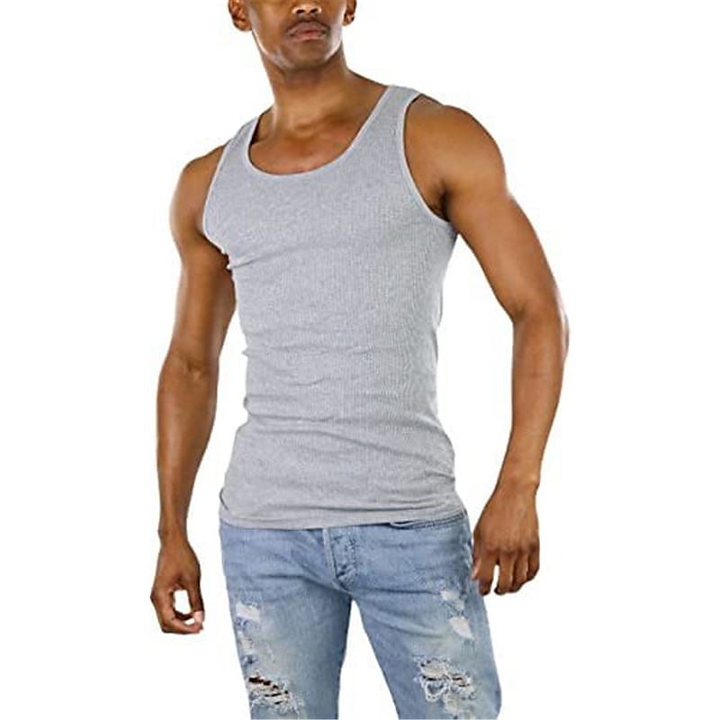 رجالي كنزة سترة الأعلى قميص داخلي قميص بلا اكمام بدون كم رقبة عالية مدورة الصيف سهل موضة مصمم عضلة ملابس الرياضة مناسب للخارج الجمنازيوم أسود نبيذ أزرق تي شيرت للرجال 2025 - €11.64 –P8