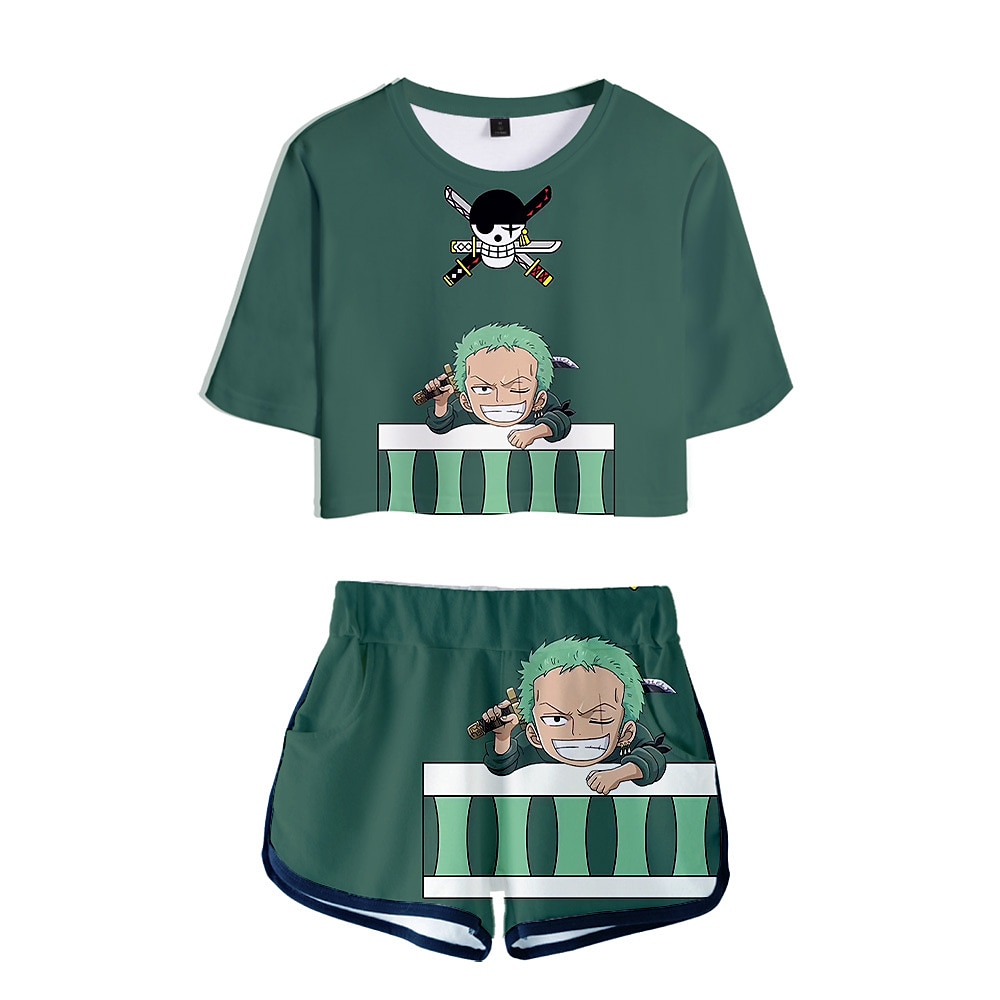 One Piece Monkey D. Luffy Roronoa Zoro Outfits Shorts Crop Top Anime 3D Graphic For Women's Adults' 3D Print 2025 - $27.99 –P2