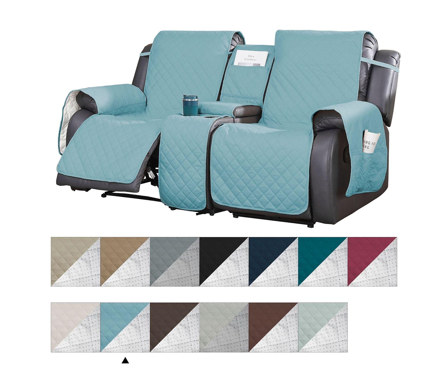 Housses de canapé inclinables pour causeuse avec console, housse antidérapante pour animal de compagnie pour causeuse double inclinable avec sangles élastiques, housse de causeuse inclinable fendue, de 2025 ? $83.99 –P14
