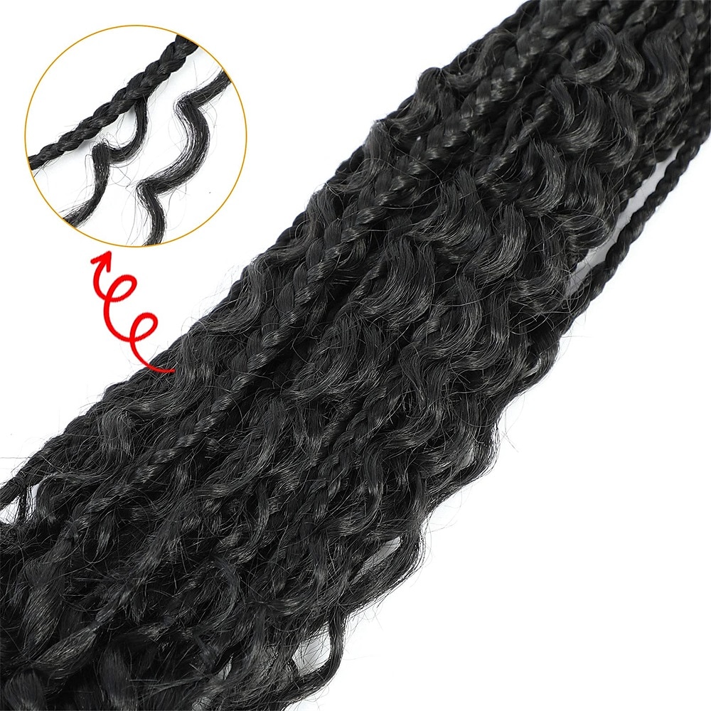 Crochet Box Braids Curly Ends 144 Strands 22 Inch Bohomian Crochet Braids Box Braids 3X Goddess Box Braids Crochet Hair Synthetic Crochet Braids Hair Extensions 2025 - $69.99 –P5