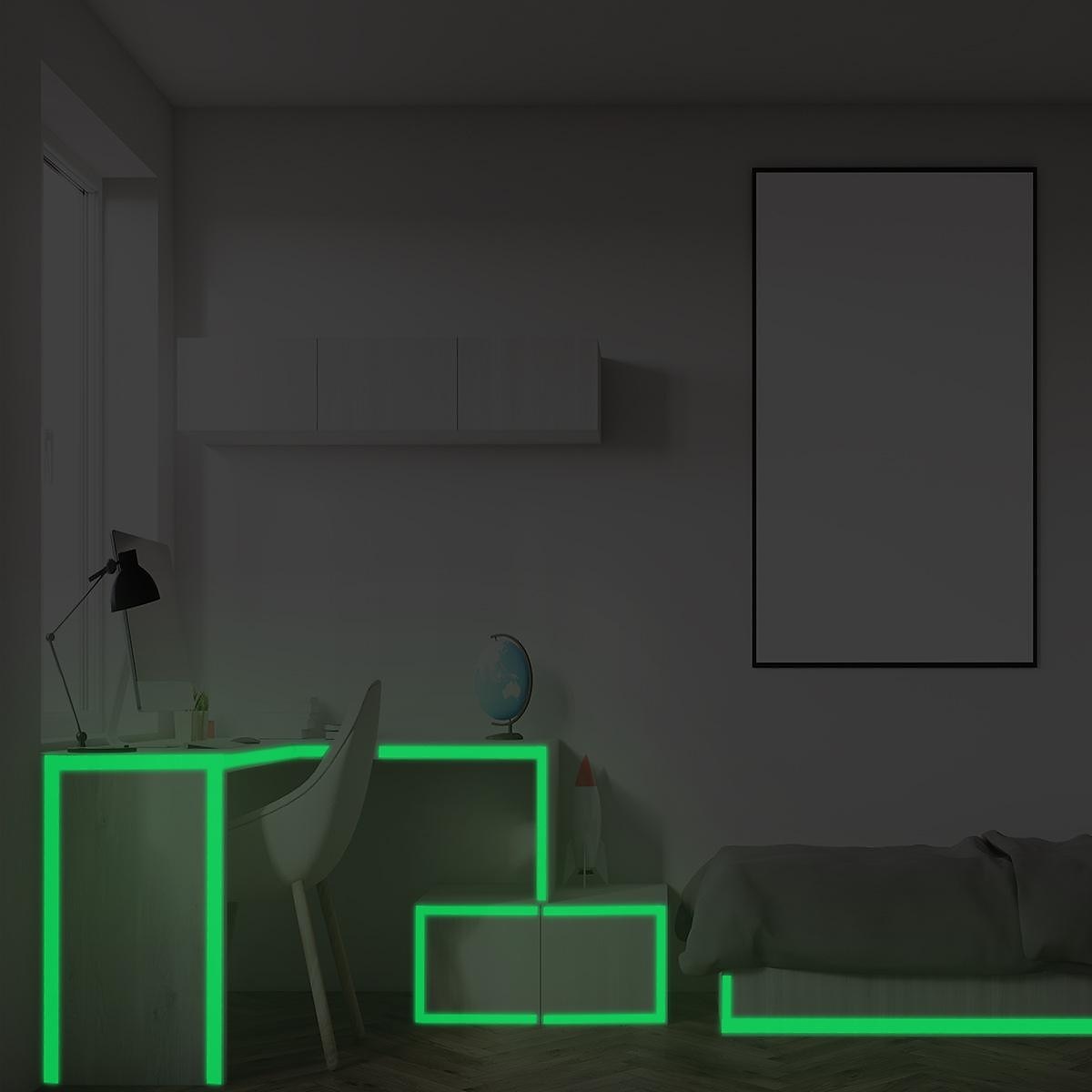 Ruban lumineux vert clair bleu clair ruban fluorescent auto-adhésif décoration de la maison robinet de décoration d'halloween de 2025 ? $7.99 –P8