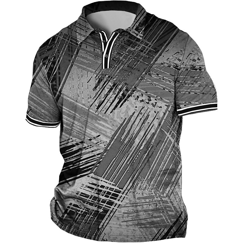 Homens Tamanho Grande Camiseta Polo Grande e Alto Estampas Abstratas Aberto para a Lateral Imprimir Manga Curta Primavera Verão Esportes Moda Roupa de rua Designer Ao ar livre Rua Blusas de 2026 por $21.99 –P3