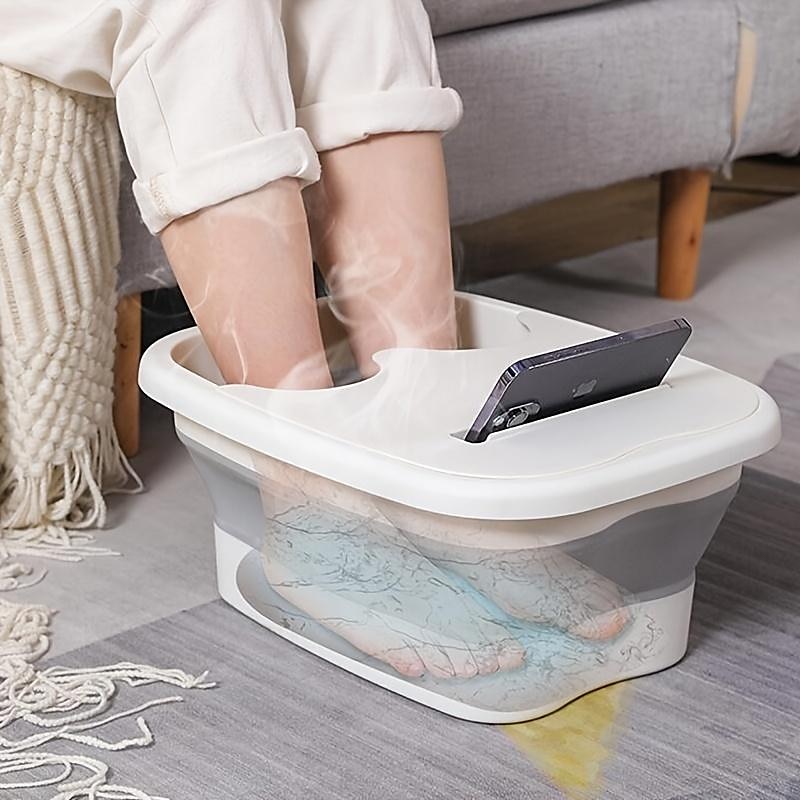 Herramienta de baño de pies plegable para baño de pies, lavabo de baño de pies con masajeador de pies, ayuda a dormir, spa de pies, adecuado para pedicura de spa familiar, puede ahorrar espacio 2025 - $10.99 –P3