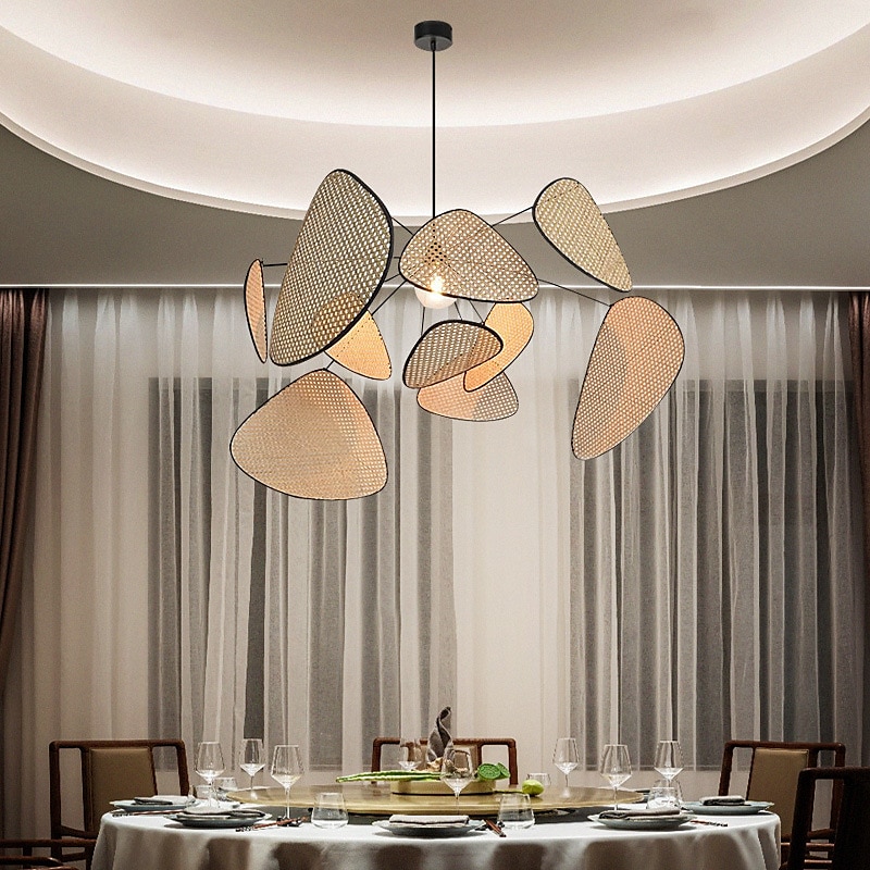 Lampadario A Sospensione A Led In Rattan Lampadario A Sospensione Artistico In Bambù Fatto A Mano Lampadario A Sospensione Con Isola Della Cucina del 2025 a $499.99 –P2