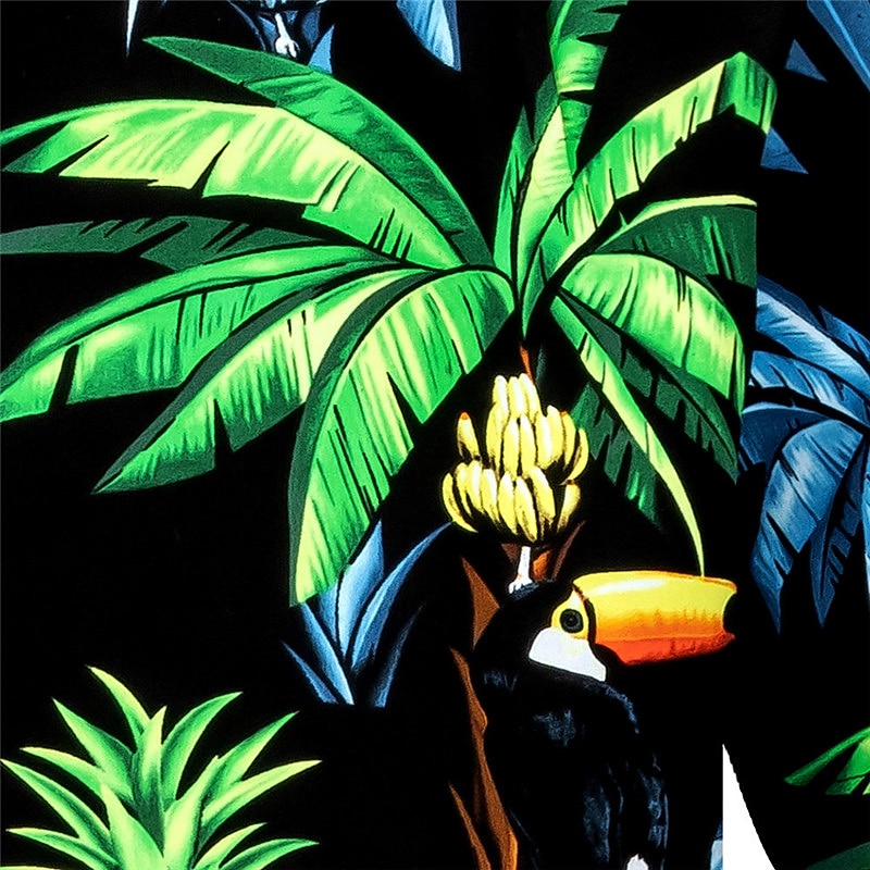 Per uomo Palma Pappagallo Camicia Camicia hawaiana Camicia Aloha Manica corta Camicia Collo ripiegabile Tropicale Di tendenza Streetwear Informale Hawaiano Per eventi Verde / Nero S M L del 2025 a $24.99 –P5