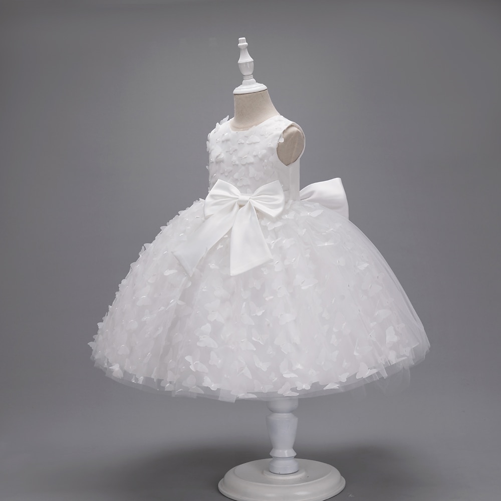 Kinderen Voor meisjes Bloemenmeisjesjurk Feestjurk Vlinder Mouwloos Bruiloft Feest Doopjurk Prinses Polyester Roze prinsessenjurk Bloemenmeisjesjurk Zomer 3-10 jaar Wit Champagne Blozend Roze 2026 - $49.99 –P2