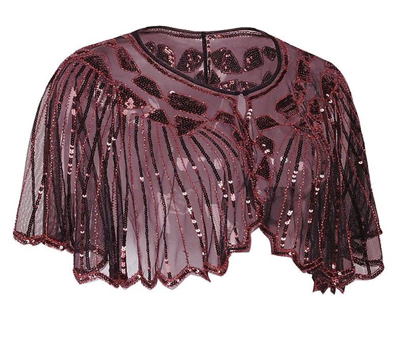 Goldene Zwanziger 1920er Retro Vintage Flapper-Schals Der große Gatsby Hochzeitsgast Pailletten Kostüm Damen Hochzeit Hochzeitsgast Party-Abendmode Erwachsene Schal 2026 - $35.99 –P5