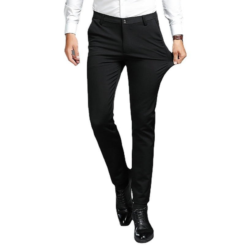 Per uomo pantaloni della tuta Pantaloni Chino Pantaloni casual Tasche Gamba dritta Liscio Comfort Ufficio Attività commerciale Informale Streetwear Moda Nero Grigio chiaro del 2025 a $25.99 –P4