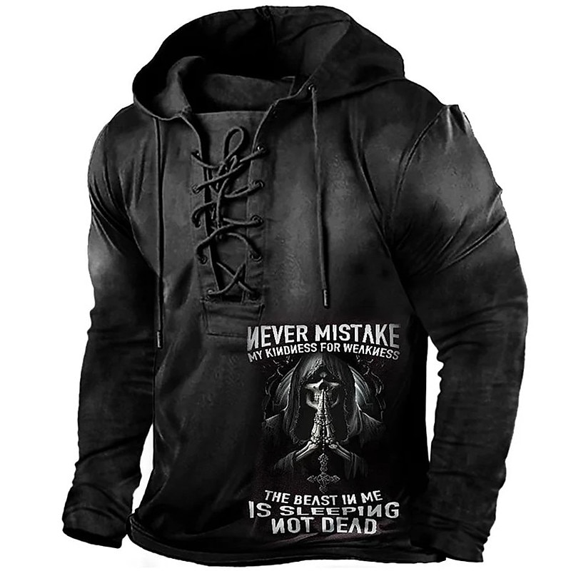 Homens Caveiras Letra Moletom Moletons Moletom com capuz Manga Longa Moletom com capuz Com Capuz Roupa de rua Impressão 3D Casual Diário Esportes Preto Cordões Imprimir Primavera & Outono Designer de 2025 por $30.99 –P1