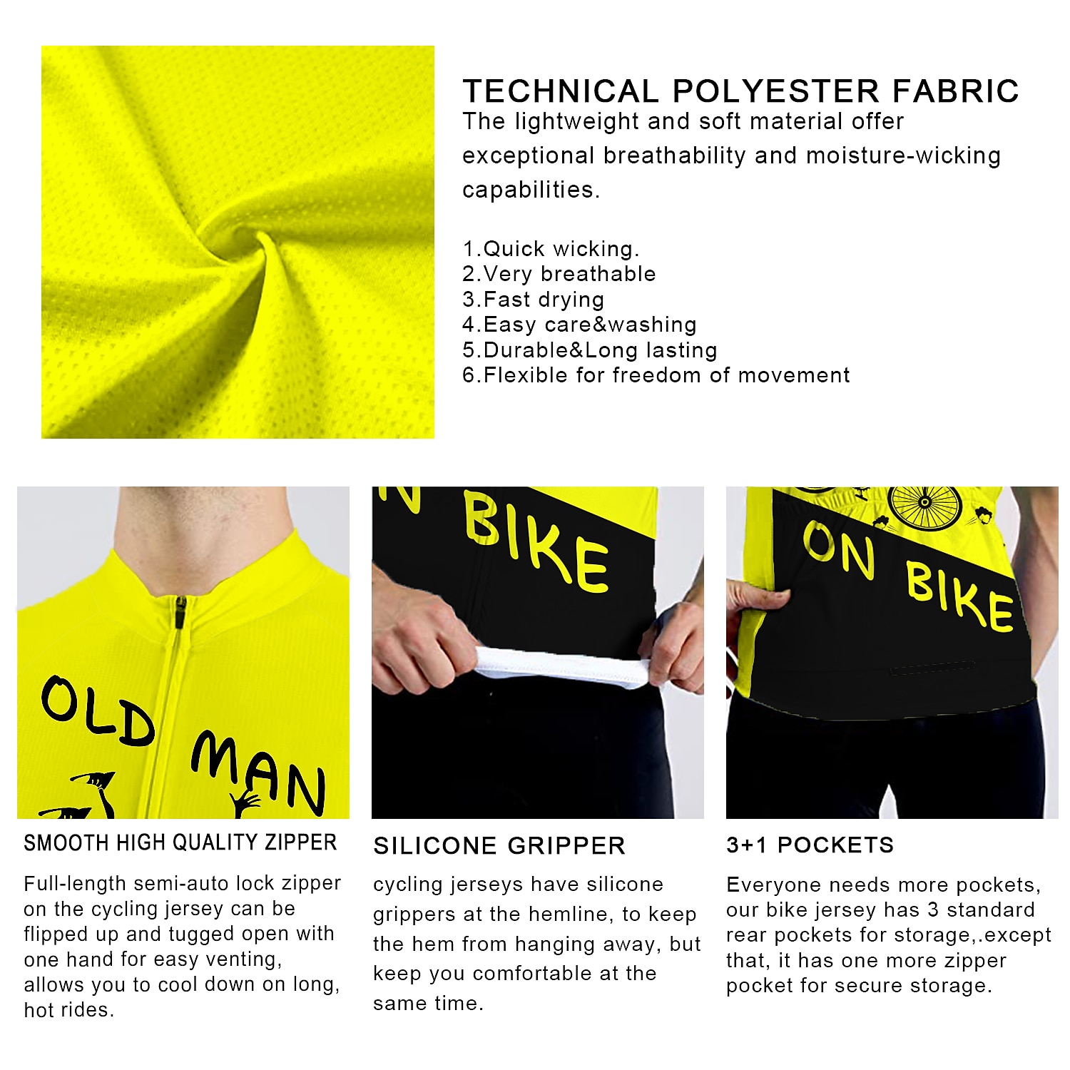 Per uomo Maglia da Ciclismo Grafico Divertente VECCHIO IN BICICLETTA Manica Corta Bicicletta Maglia Top con 3 tasche posteriori Mountain Bike MTB Ciclismo su strada Asciugatura Rapida Strisce del 2026 a $30.99 –P3