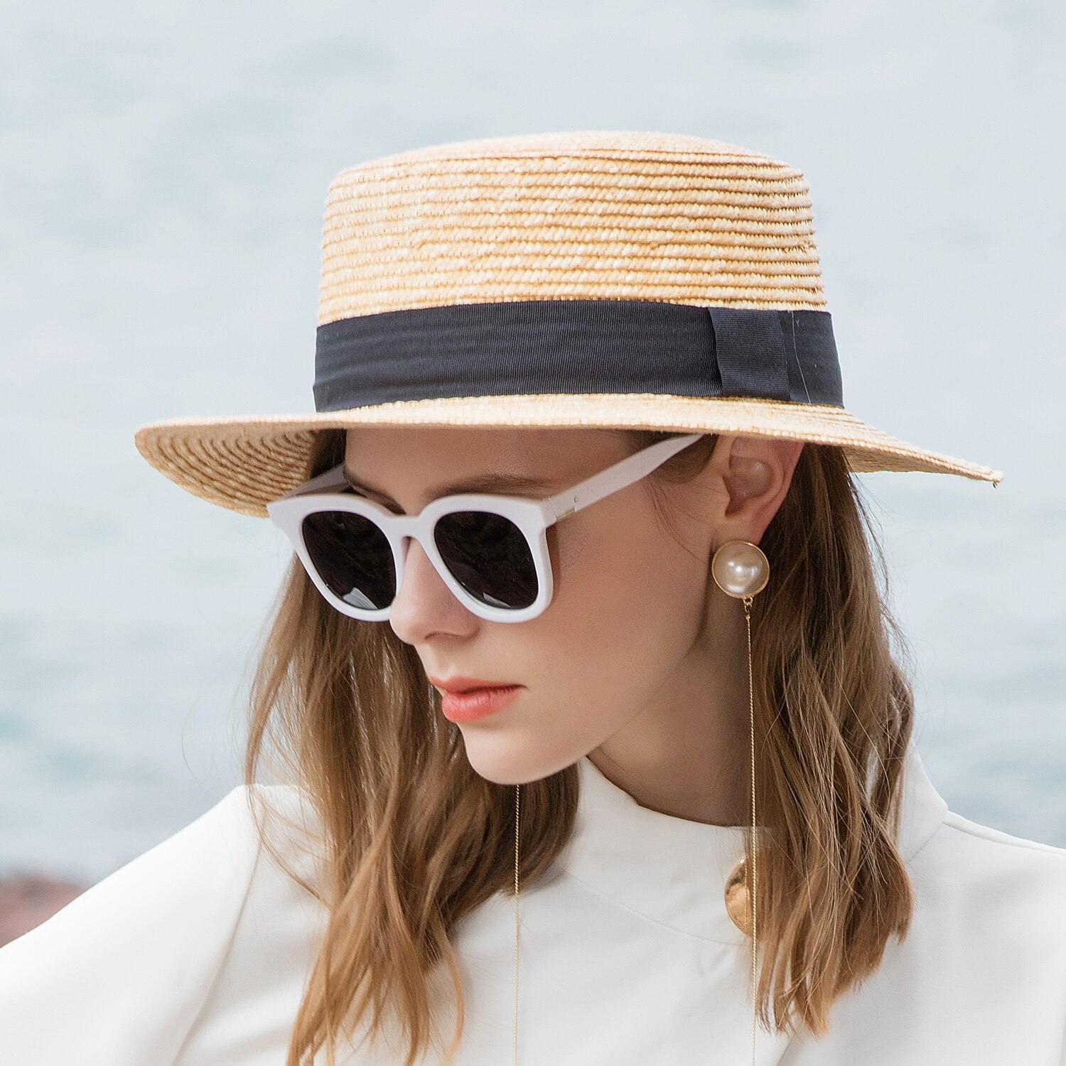 chapeaux chapeau de paille en fibre naturelle décontracté classique rétro avec couvre-chef de couleur pure de 2025 ? $16.49 –P2