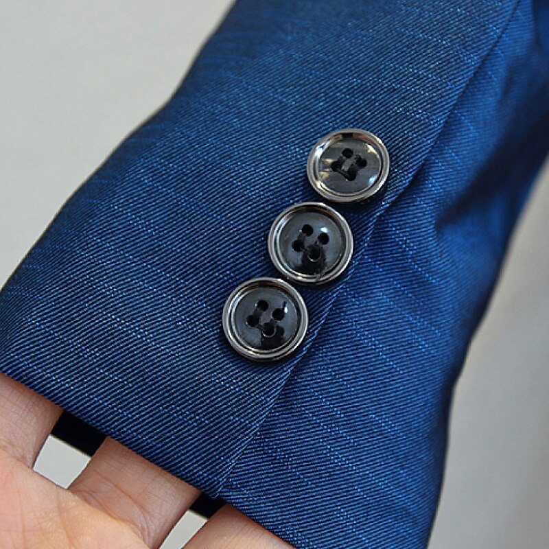 4 Pieces Ring Bearer Suit Boys Kids Suit & Blazer Shirt & Pants Outdoor Casual Fashion Basic Solid Color Blue Cotton 2025 - $94.99 –P3