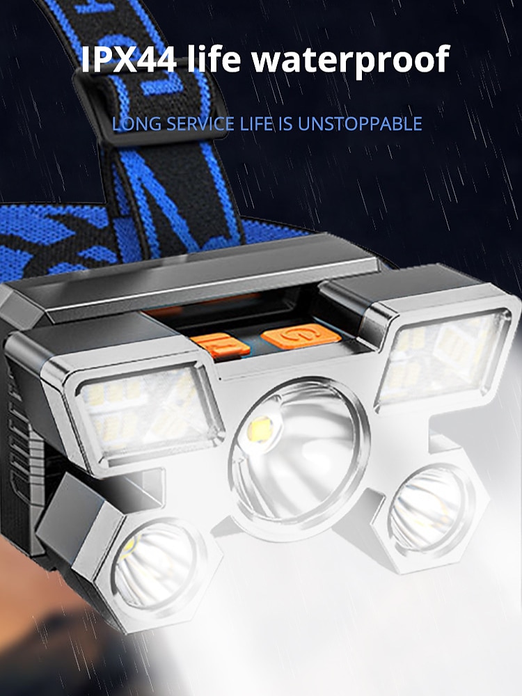 USB Rechargeable LED Head Lamp, Portable 5 LEDs Headlight Torch Work Light for Travel, Camping, Fishing, Hunting Outdoor Camping Adventure 2025 - $16.49 –P5