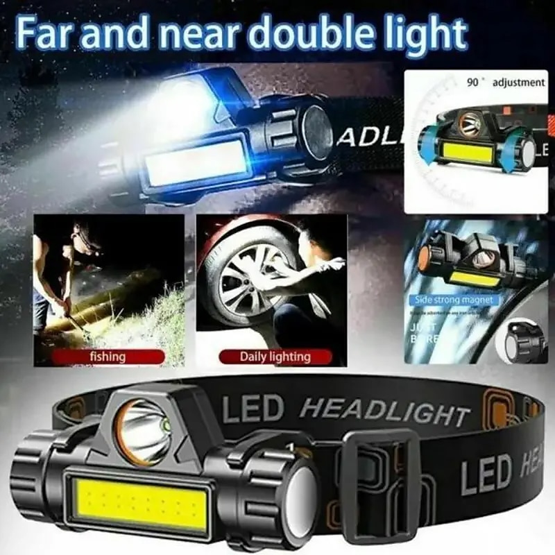 Headlamp LED Fishing & Camping Headlight Magnet 