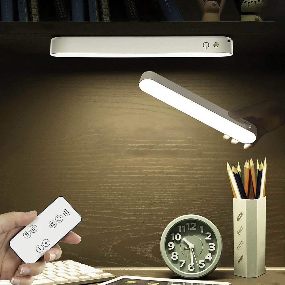 مصباح مستشعر للداخلية مع جهاز تحكم عن بعد ، مصباح USB قابل لإعادة الشحن ، مصباح ثلاثي التروس يعتم ضوء عنبر النوم ، ضوء دراسة القراءة ، خزانة كمبيوتر مكتبية ، غرفة نوم ، مصباح بجانب السرير 2025 - $16.99 –P4