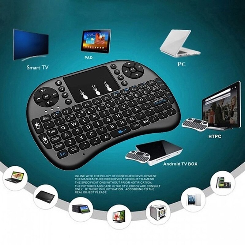 Mini Wireless Keyboard with Multi-touch Touchpad 7 Colors Backlight Wireless Touchable Remote Control for Smart TV Box Desktop Touchpad PC 2025 - $17.99 –P2