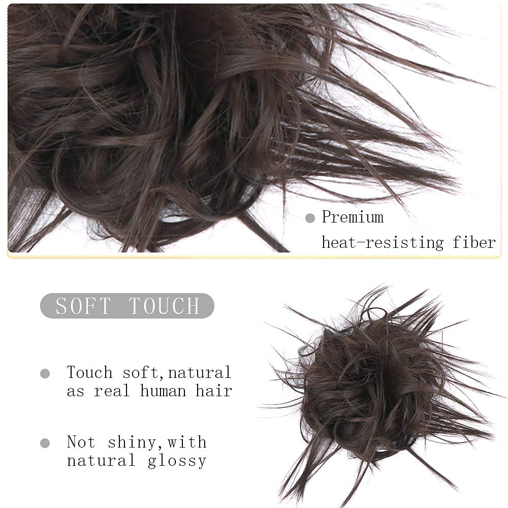 warrige updo messy bun haarstukje haarverlenging paardenstaart met elastische rubberen band opgestoken paardenstaart haarstukje synthetisch haar extensions scrunchies paardenstaart haarstukjes voor 2026 - $14.99 –P10