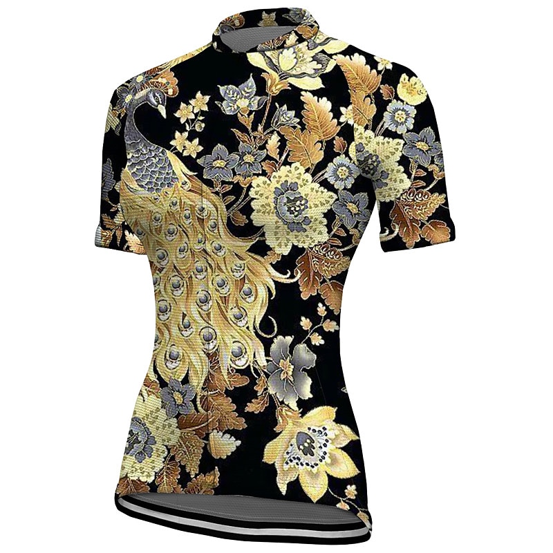 Women's Cycling Jersey Short Sleeve Bike Jersey Top with 3 Rear Pockets Mountain Bike MTB Road Bike Cycling Breathable Quick Dry Moisture Wicking Reflective Strips Yellow Pink Red Graphic Floral 2025 - $28.99 –P15