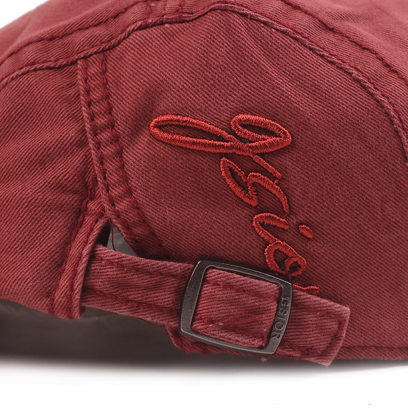 Hombre Gorra Plana Negro Rojo Algodón Moda Ropa de calle Elegante Moda de los años 20 Exterior Diario Noche Plano Templado 2025 - $15.49 –P5