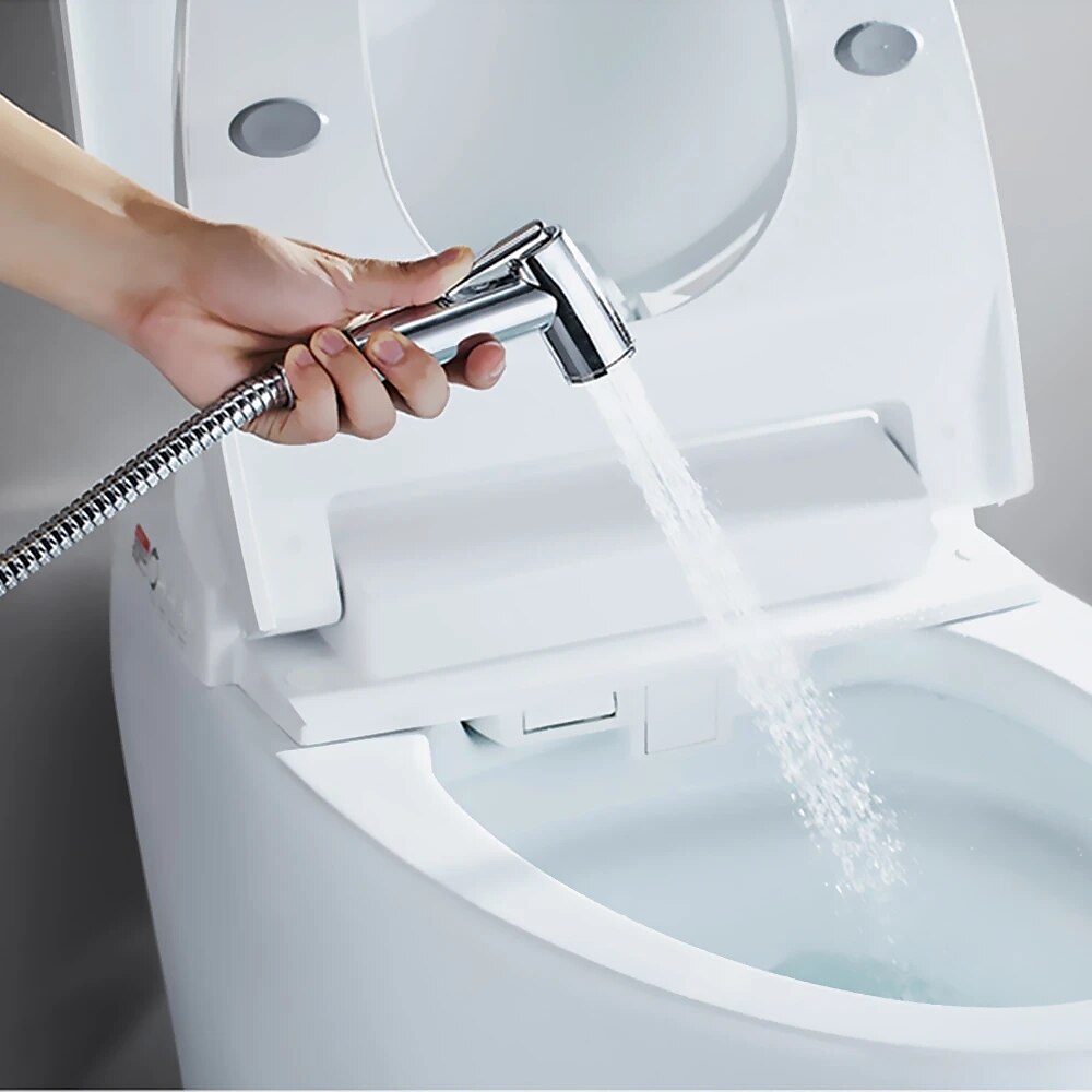 koupelna ruční sprcha bidet shattaf sada rozprašovače držák na zeď, domácí mytí toaleta ruční bidetová sprcha nástěnný držák hadice čištění plen 2025 - $6.49 –P1