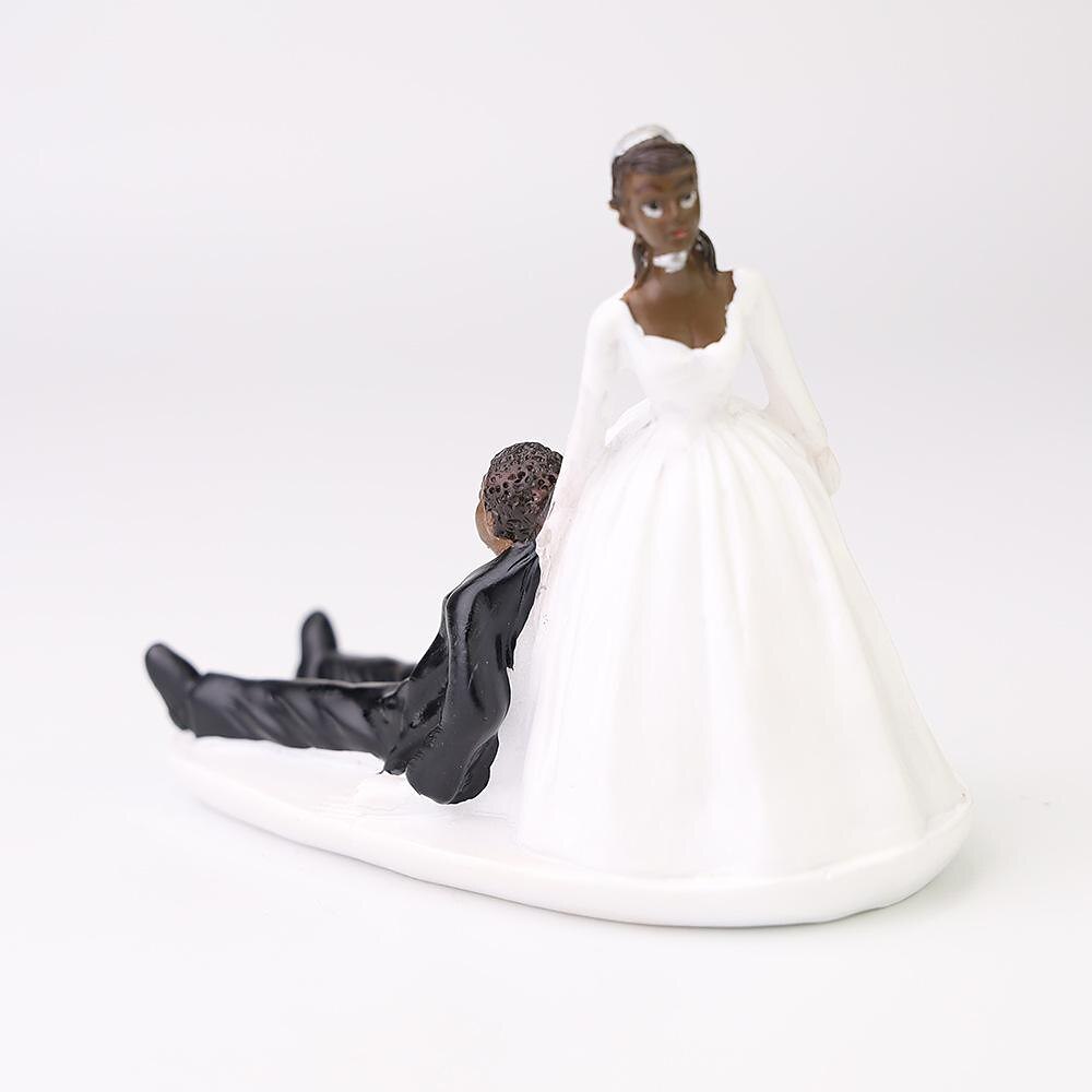 valentijnscadeau bruiloft hars cake topper mode cake topper poppen bruid en bruidegom hars beeldjes ornament bruiloft decor 13*10cm 2025 - $16.99 –P5