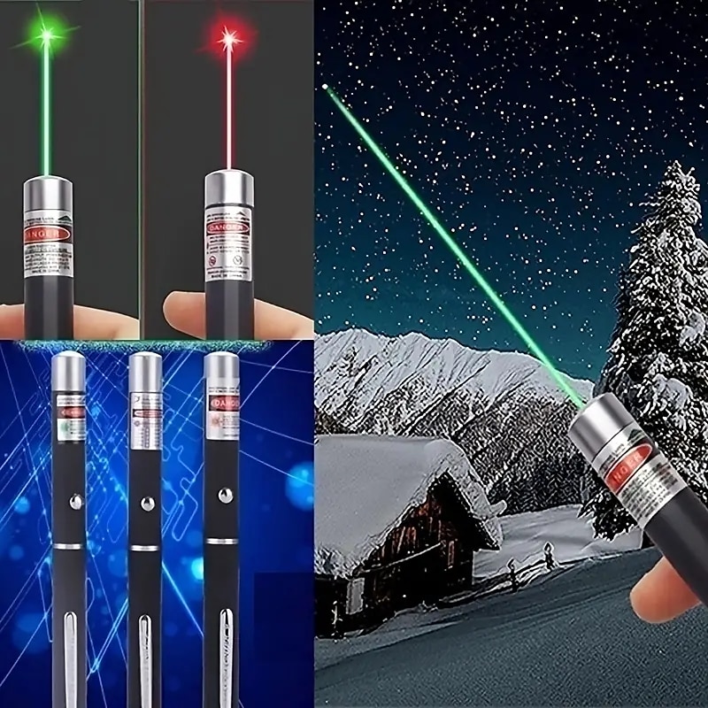 1PCS Laser Pointer, Red, Green And Purple Three-color Laser Pointe Portable Handheld Flashlight Cat Toys Red Dot Cat Toy For Indoor Cats Dogs LED Light Pointer Interactive Cat Toys 2025 - $15.49 –P9