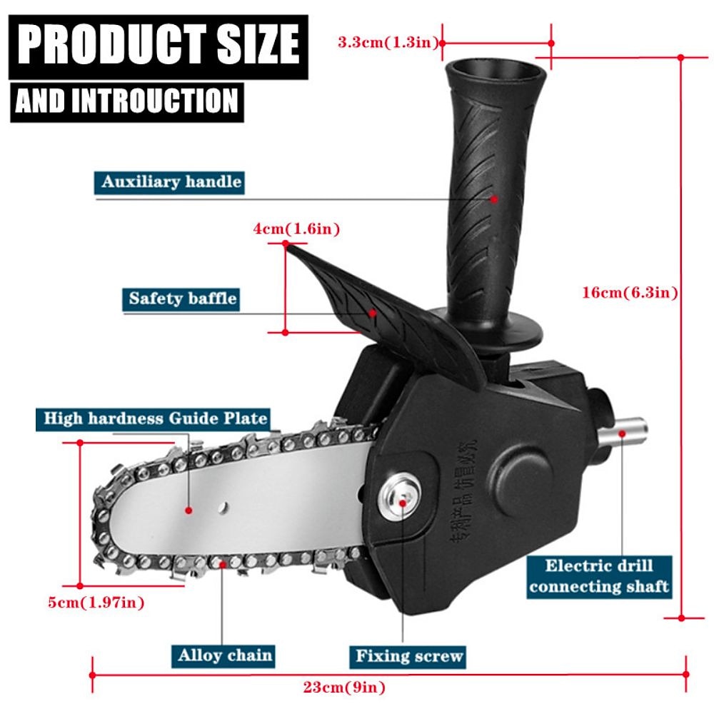6" Mini Chainsaw Adapter Electric Drill Converter Into Electric Chain Saw Pruning Saw 2025 - $19.99 –P5