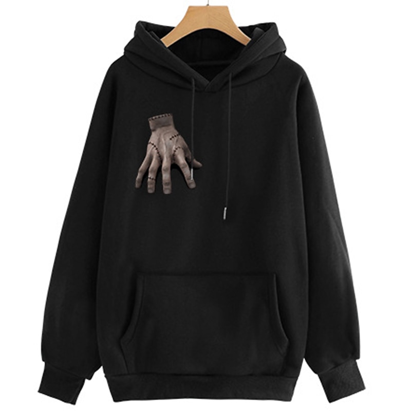 Mercoledì Addams Famiglia Addams Thing Felpa con cappuccio Stampa Classico Stile di strada Per Da coppia Per uomo Per donna Per adulto Stampa a caldo Casual / quotidiano del 2025 a $30.99 –P2