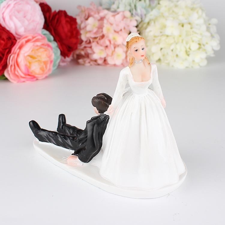 valentijnscadeau bruiloft hars cake topper mode cake topper poppen bruid en bruidegom hars beeldjes ornament bruiloft decor 13*10cm 2025 - $16.99 –P9