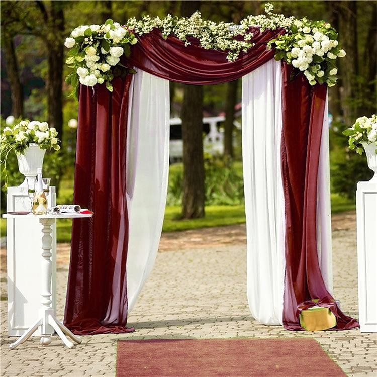 salvie grønn bryllup bue gardiner chiffon stoff draperi ren bakgrunn gardiner for fest seremoni bue scene dekorasjoner 2025 - AU $41.89 –P20