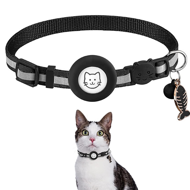 For Airtag Case and Cat Collar Airtag Cat Collar for Airtag Collar With Bell Airtag Reflective Fishbone Pet Collar（no tracker） 2025 - $20.99 –P8