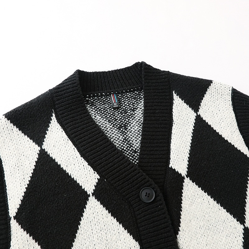 Herren Pullunder Strickjacke Gerippt Stricken Taste Strick Geometrisch V Ausschnitt Moderne zeitgenössische Freizeitskleidung Ausgehen Bekleidung Ärmellos Herbst Winter Schwarz Blau M L XL 2025 - $28.99 –P7