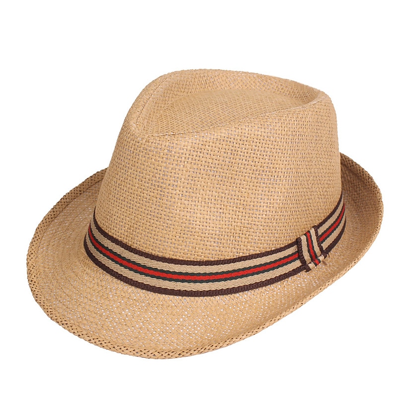 Herr Kentucky Derby Hat Halmhatt Solhatt Fedora Trilby hatt Svart Brun Polyester Flätad Streetwear Stylish 1920-talets mode Dagligen Friluftskläder Helgdag Slät Solskyddskräm Mateial som andas 2025 - $15.49 –P7